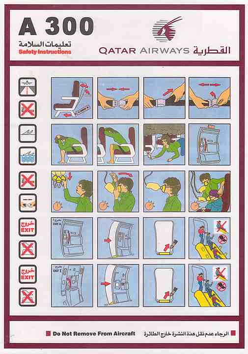 Airline Safety Card For qatar airways a300.jpg